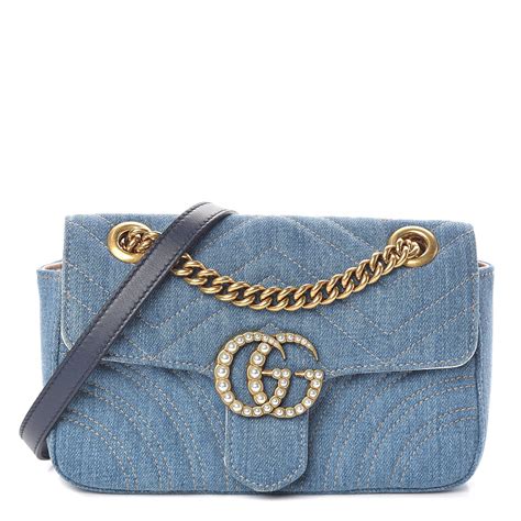 gucci marmont handbag|Gucci denim marmont bag.